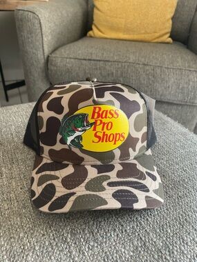 Bass Pro Shops Camo Trucker Hat - Green/Brown/Black